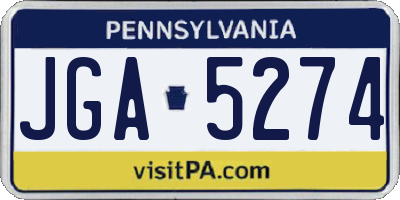 PA license plate JGA5274