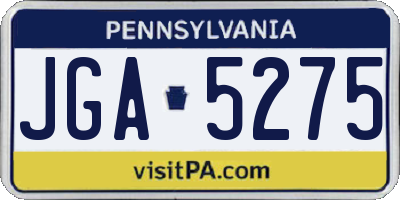 PA license plate JGA5275