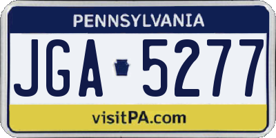 PA license plate JGA5277
