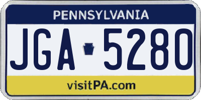 PA license plate JGA5280
