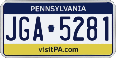 PA license plate JGA5281