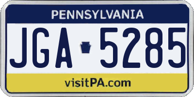 PA license plate JGA5285