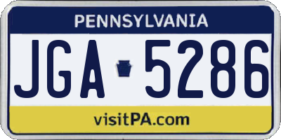 PA license plate JGA5286