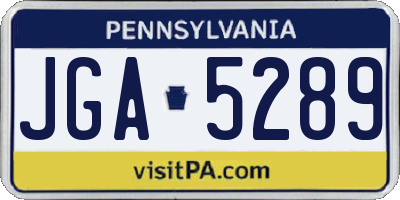 PA license plate JGA5289