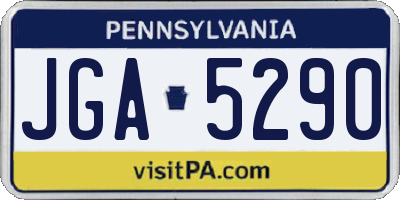 PA license plate JGA5290