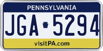 PA license plate JGA5294
