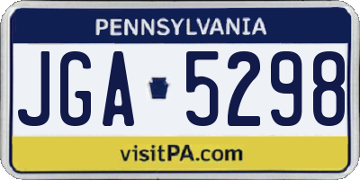 PA license plate JGA5298