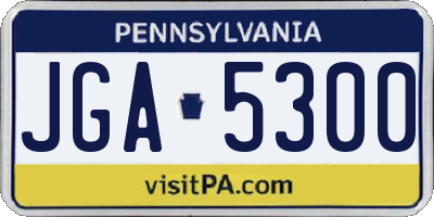PA license plate JGA5300