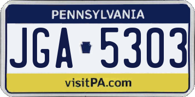 PA license plate JGA5303