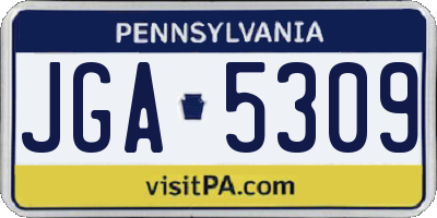 PA license plate JGA5309