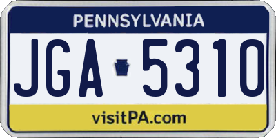 PA license plate JGA5310