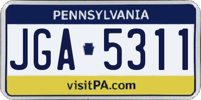 PA license plate JGA5311
