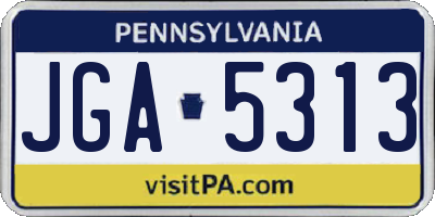 PA license plate JGA5313