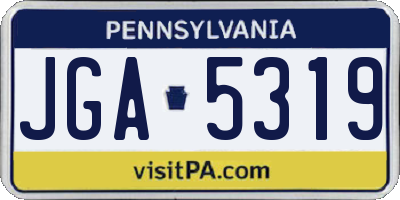PA license plate JGA5319