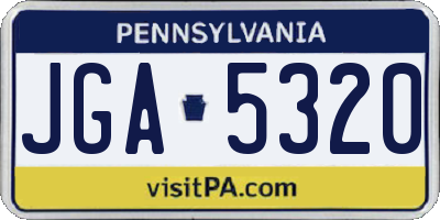 PA license plate JGA5320