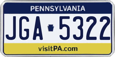 PA license plate JGA5322