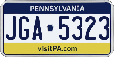 PA license plate JGA5323