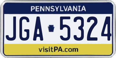 PA license plate JGA5324