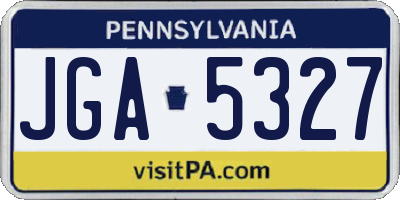 PA license plate JGA5327
