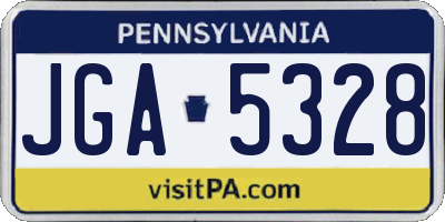 PA license plate JGA5328