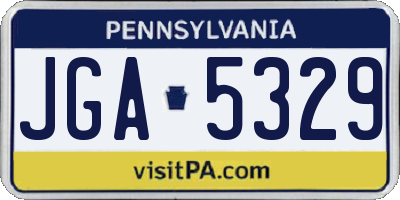 PA license plate JGA5329