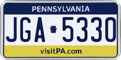 PA license plate JGA5330