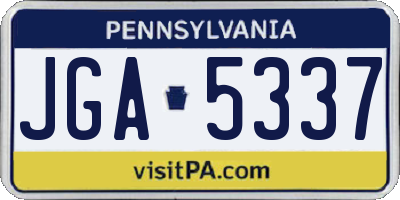 PA license plate JGA5337