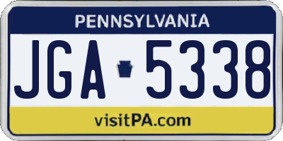 PA license plate JGA5338