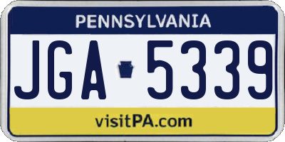 PA license plate JGA5339