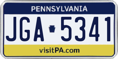 PA license plate JGA5341