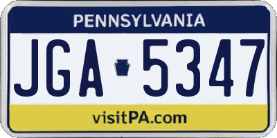 PA license plate JGA5347