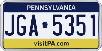 PA license plate JGA5351