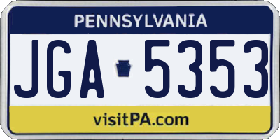 PA license plate JGA5353