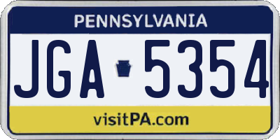 PA license plate JGA5354