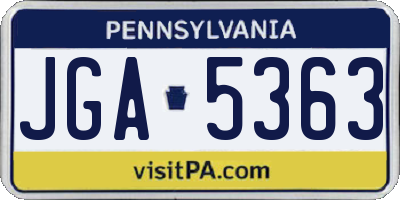 PA license plate JGA5363
