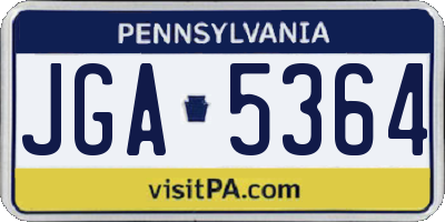PA license plate JGA5364