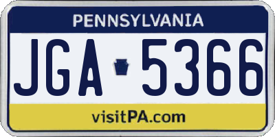 PA license plate JGA5366