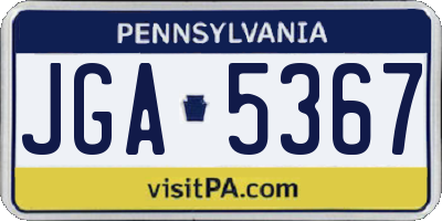 PA license plate JGA5367