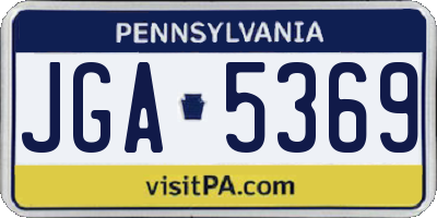 PA license plate JGA5369