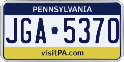 PA license plate JGA5370