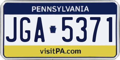 PA license plate JGA5371