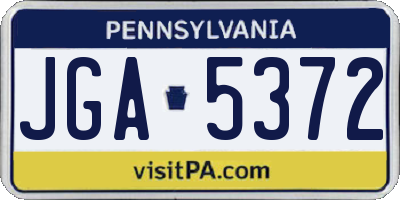 PA license plate JGA5372