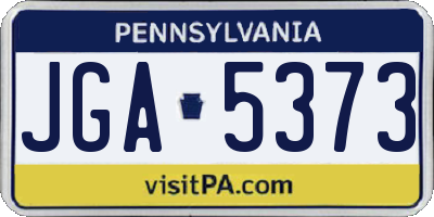 PA license plate JGA5373