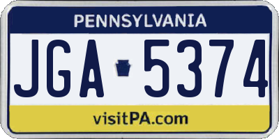 PA license plate JGA5374