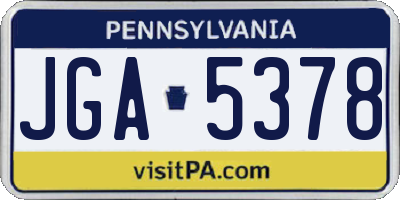 PA license plate JGA5378