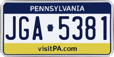 PA license plate JGA5381