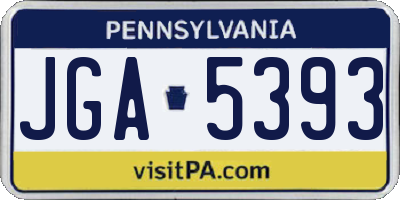 PA license plate JGA5393