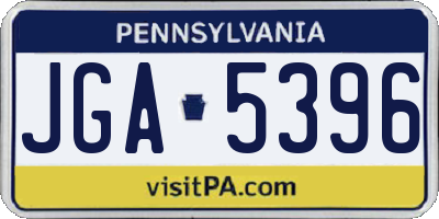 PA license plate JGA5396