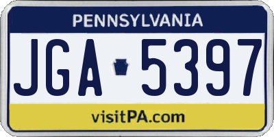 PA license plate JGA5397