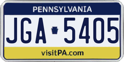 PA license plate JGA5405